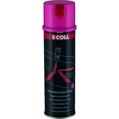 E-COLL - EE Baustellen-Markierspray Acrylatbasis mit Schreibdüse pink 500ml Dose
