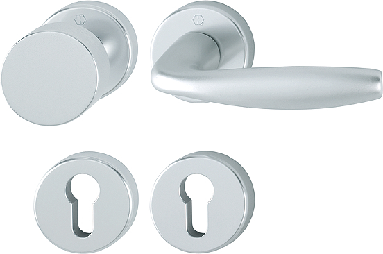 HOPPE® Wechselgarnitur mit Rosetten New York 58/42KV/42KVS/1810, Aluminium, 3273291
