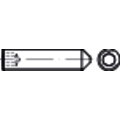 NOBRAND - Gewindestift mit ISK und Spitze ISO 4027 Edelstahl A1/A2 blank M6x1x25mm