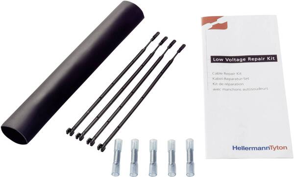 HellermannTyton 380-04004 LVRK-24/6-200-POX-BK Warmschrumpf-Verbindungsgarnitur ohne Schraubverbinder Kabel-Ø-Bereich: 6