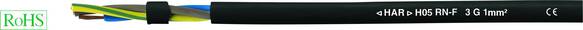 Helukabel 36001 Gummischlauchleitung H05RN-F 2 x 0.75 mm² Schwarz Meterware