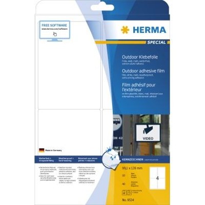HERMA - Outdoor Etikett Special 9534 99,1x139mm weiß 40er-Pack