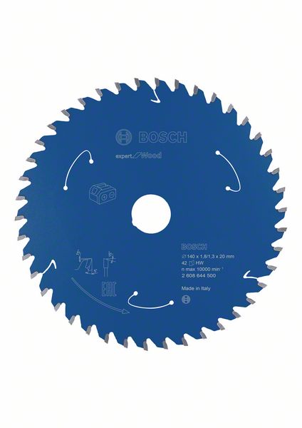 BOSCH Akku-Kreissägeblatt Expert for Wood, 140 x 1,8/1,3 x 20, 42 Zähne
