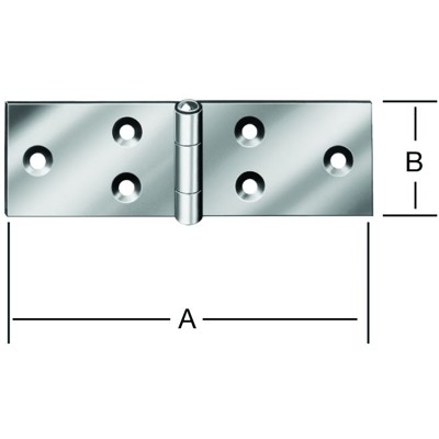 Vormann - Tischband Stahl breit verzinkt, 140 x 40mm, DIN 7957, gerollt, Messingstift