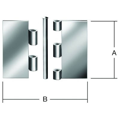Vormann - Tür-Scharnier,kantig,B63xH63mm,gerollt,edelstahl,rostfrei