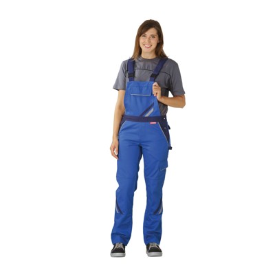 Planam - Damen Latzhose kornblau/marine/zink, Größe 36