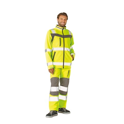 Planam - Softshell Jacke warngelb/schiefergrau, Größe L