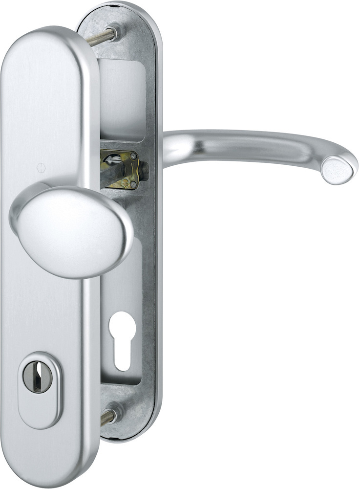 HOPPE® Schutz-Wechselgarnitur mit Langschild Marseille 76G/3332ZA/3410/1138, 10/92 mm, Aluminium, 3664611