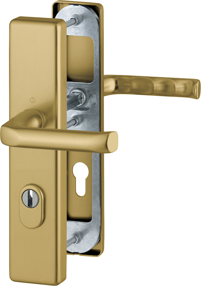 HOPPE® Schutz-Drückergarnitur mit Langschild London 113/2222ZA/2210, 8/72 mm, Aluminium, 3673016