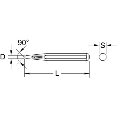 KSTOOLS® - Körner, 8-kant, Ø 5mm, 120mm
