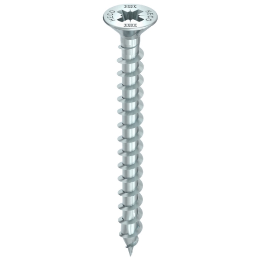 HECO TOPIX-plus 3,5 x 12, Senkkopf mit Frästaschen, Pozi-Drive, Variables Vollgewinde, verzinkt blau, A3K