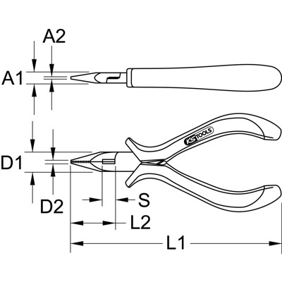 KSTOOLS® - Feinmechanik-Telefonzange, 130mm