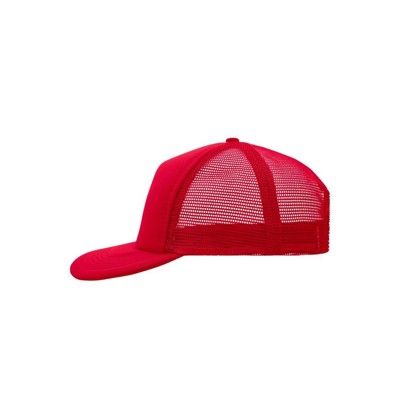 James & Nicholson - 5 Panel Polyester Mesh Cap MB6508, rot, Einheitsgröße