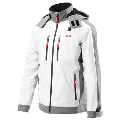 FLEX - Akku-Damen-Heizjacke, Softshell, weiß, Größe XS