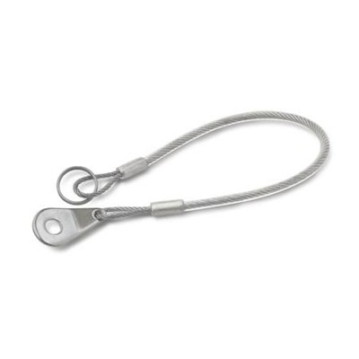 Ganter Norm® - 111.8-200-14-B-TR Edelstahl-Halteseile, Werkstoff Nr. 1.4401 (A4), mit Schlüsselringen oder einem