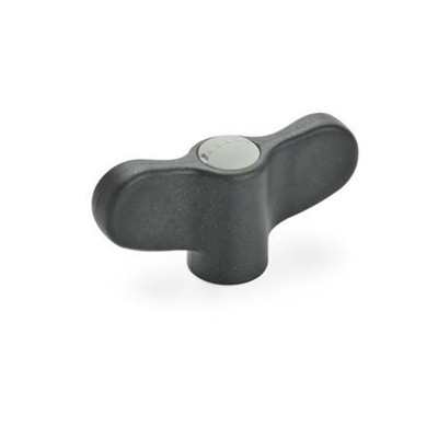 Ganter Norm® - 634-70-M10-E-DGR Flügelmuttern mit Messing-Buchse