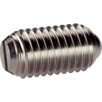 HALDER - Federndes Druckstück, mit Kugel und Schlitz/rostfreier Stahl, Standard-Federkraft