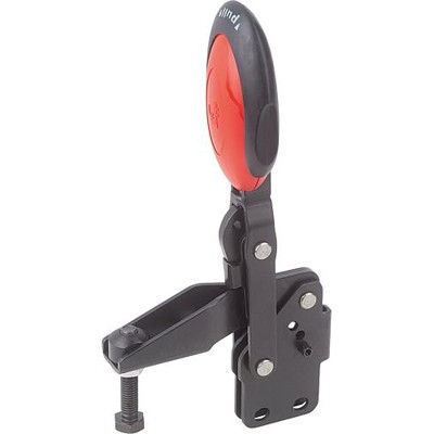 KIPP - SCHNELLSPANNER VERTIKAL MIT SICHERHEITSVERRIEG., FUß SENKRECHT F1=3000, VERSTELLB. ANDRUCKSPINDEL