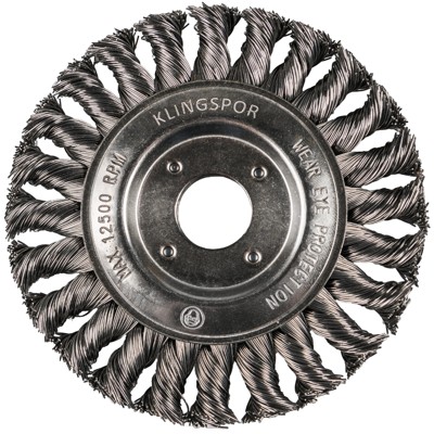 KLINGSPOR - BR 600 Z Rundbürste gezopft einreihig, 125 x 14 mm, Gewinde M 14 0,5 Stahl