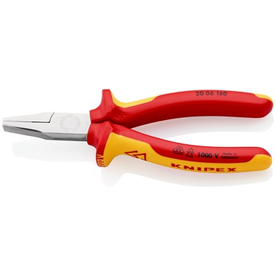 KNIPEX® - Flachzange 20 06 160 flach verchromt Mehrkomponenten VDE isoliert 160mm
