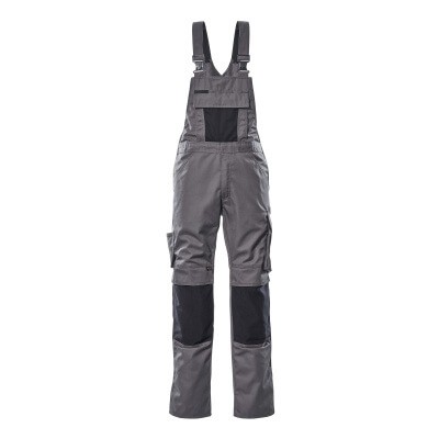 MASCOT® - Augsburg Latzhose mit Knietaschen UNIQUE, Anthrazit/Schwarz, Größe 90C56