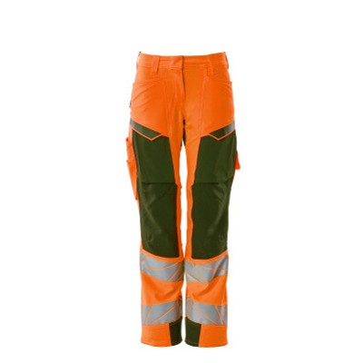 MASCOT® - Hose mit Knietaschen ACCELERATE SAFE, hi-vis Orange/Moosgrün, Größe 82C46