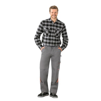 Planam - Bundhose 2420 zink/orange/schiefer, Größe 66