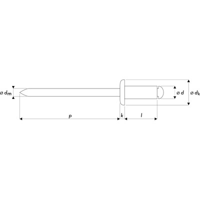 QONNECT® - Q-Standard Blindniet Alu/Stahl Flachrundkopf 4.8 X 30