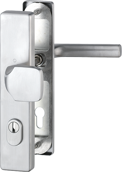 HOPPE® FH Schutz-Wechselgarnitur mit Langschild Dallas FS-E61G/2222ZA/2210/1643F, Edelstahl, 3862141