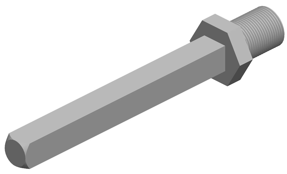 HERMAT Wechselstift für Türdrücker 4208.V, VK 8 mm, Eisen, 65 mm