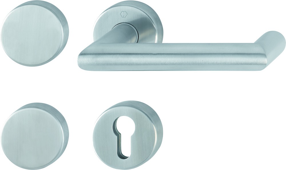 HOPPE® FH Standflügelgarnitur mit Rosetten Rotterdam FS-E1401/42H/42HS, Edelstahl, 11665592