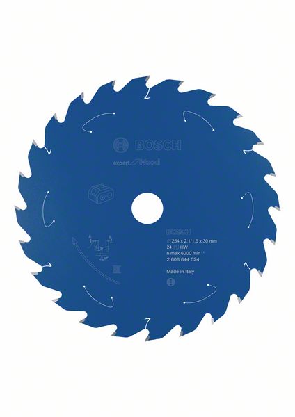 BOSCH Akku-Kreissägeblatt Expert for Wood, 254 x 2,1/1,6 x 30, 24 Zähne