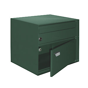 Briefkasten, BxHxT 390 x 315 x 310 mm, Stahlblech, pulverbeschichtet, moosgrün.