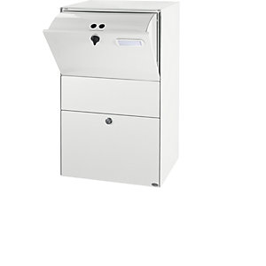Briefkasten XXL, BxHxT 390 x 650 x 315 mm, verkehrsweiß RAL 9016.