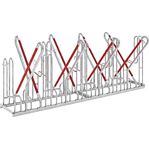 Anlehnparker, Modell 4500 XBF, zweiseitig, 2 x 4 Einstellplätze.