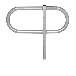Anlehnbügel TOUR, Standpfosten 70 x 70 mm, feuerverzinkt, zum Einbetonieren.