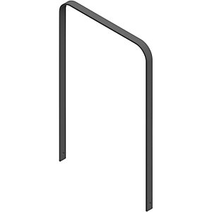 Fahrradanlehnbügel, feuerverzinkt, eisenglimmer, gebogene Ausführung, BxT 750 x 50 mm.