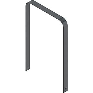 Fahrradanlehnbügel, feuerverzinkt, eisenglimmer, gebogene Ausführung, BxT 750 x 80 mm.