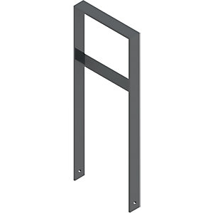 Fahrradanlehnbügel, feuerverzinkt, eisenglimmer, gerade Ausführung mit Querholm, BxT 450 x 80 mm.