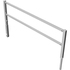 Wegesperre, schwenkbar, mit Ober- und Knieholm, feuerverzinkt, Breite 2500 mm.