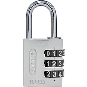 Zahlenschloss, Aluminium, 144/30 Lock-Tag, VE 6 Stk, silber.