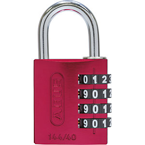 Zahlenschloss, Aluminium, 144/40 Lock-Tag, VE 6 Stk, rot.