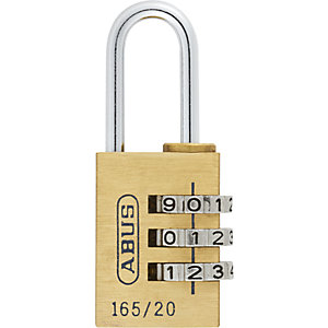 Zahlenschloss, 165/20 Lock-Tag, VE 6 Stk, Messing.