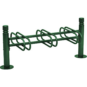 Fahrradständer CITY, 6 Stellplätze, doppelseitig, moosgrün.