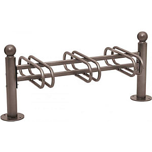 Fahrradständer KUGEL, 6 Stellplätze, doppelseitig, grau.