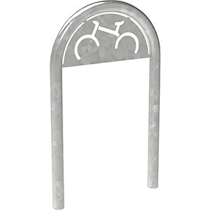 Anlehnbügel mit Schild, Ø 60 mm, feuerverzinkt.