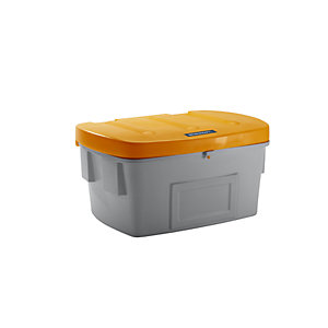 Universal- und Streugutbehälter, ohne Entnahmeöffnung, 550 l, Deckel orange.