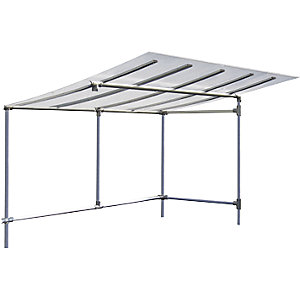 Fahrradüberdachung ECO, Erweiterung ohne Verkleidung, Breite 2453 mm, silber.