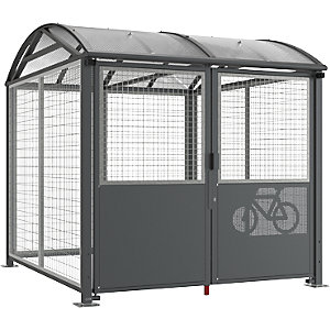 Fahrradüberdachung, abschließbar, Grundmodell mit Zylinderschloss, anthrazitgrau.
