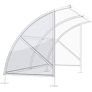 Seitenwand zu Fahrradüberdachung, aus Polycarbonat, Wand links.